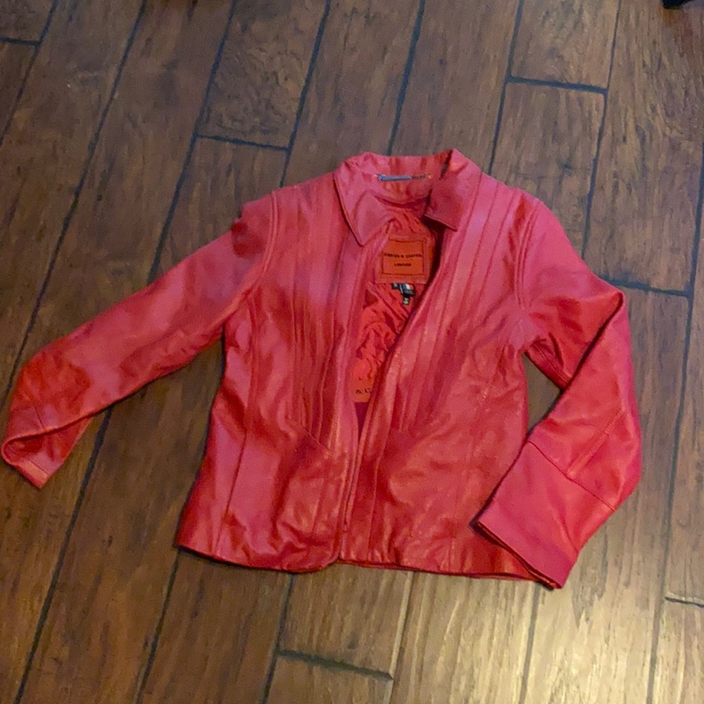 Red Italian leather jacket